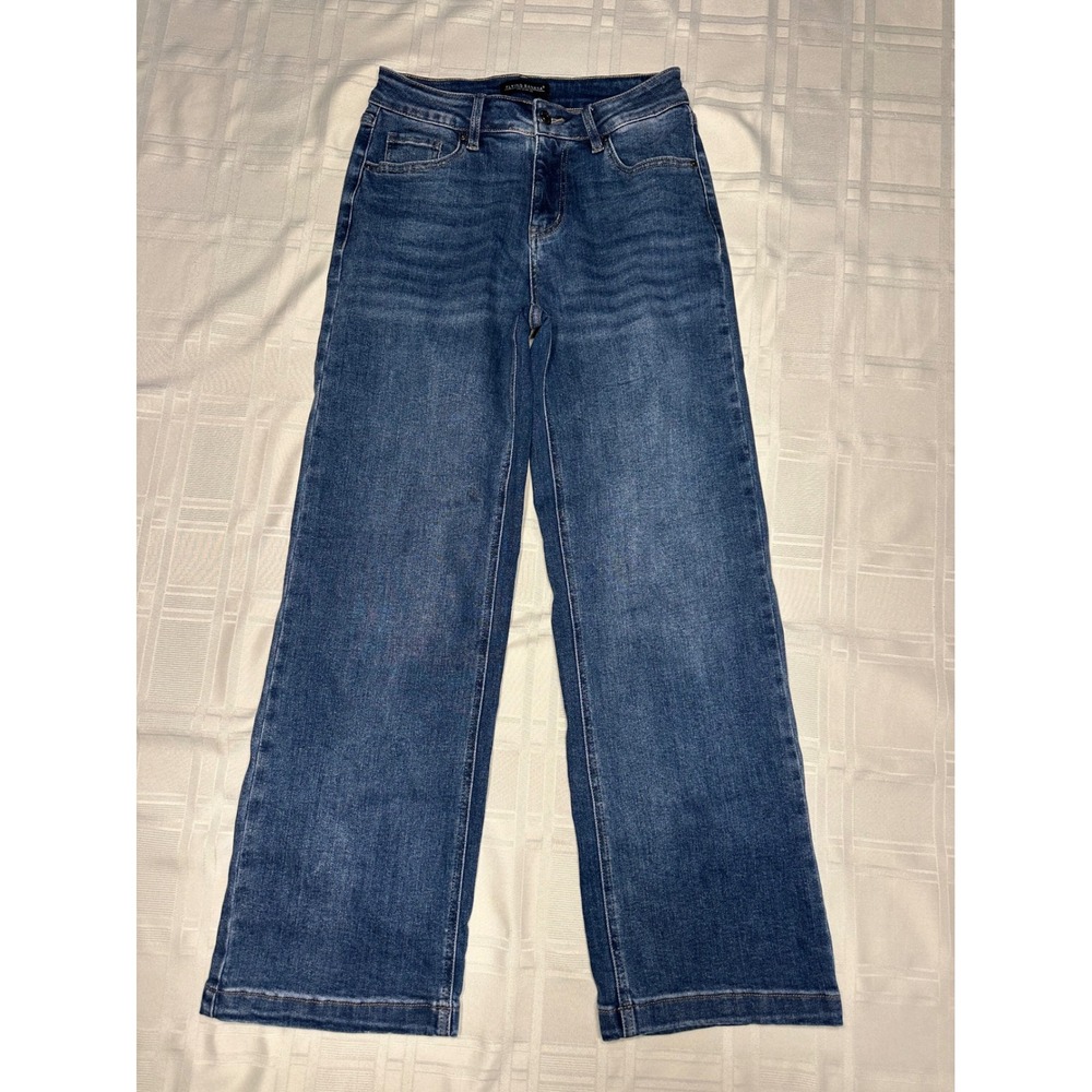Flying Banana Jeans Womens 4S Blue FLB-N-3 Wide Leg High Rise Stretch Denim